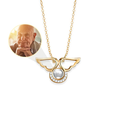 Angel Photo Necklace - Personalised Necklace - Customised Necklace Necklace Gold Brother & Sisters